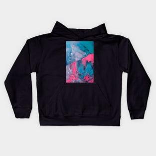 AM I REAL - Fluid Abstract Glitch Art Kids Hoodie